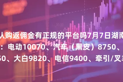 认购返佣金有正规的平台吗7月7日湖南金翼废电瓶价格：电动10070、汽车（黑皮）8750、无水通货9850、大白9820、电信9400、牵引/叉车120管式10080、电轿9750、摩托8800、扣水黑皮10200。（单位：元/吨）